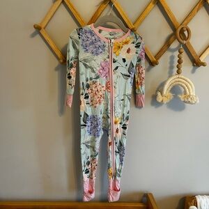 Posh Peanut Floral One Piece with Pink and Blue Accents